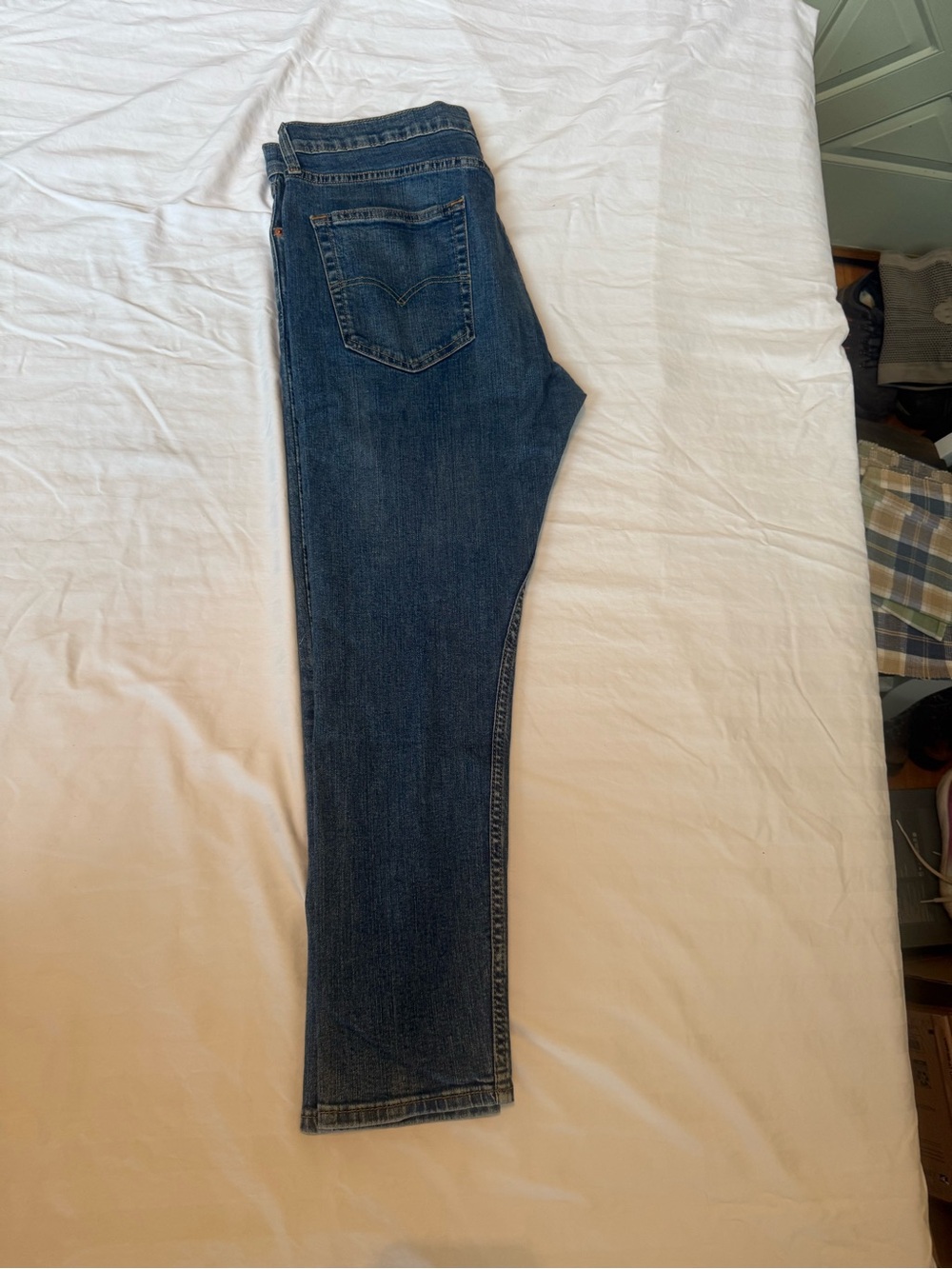Levi's 512 Slim Straight Jeans in Medium Blue with Tan Patch Size 36 x 30 - Picture 9 of 11